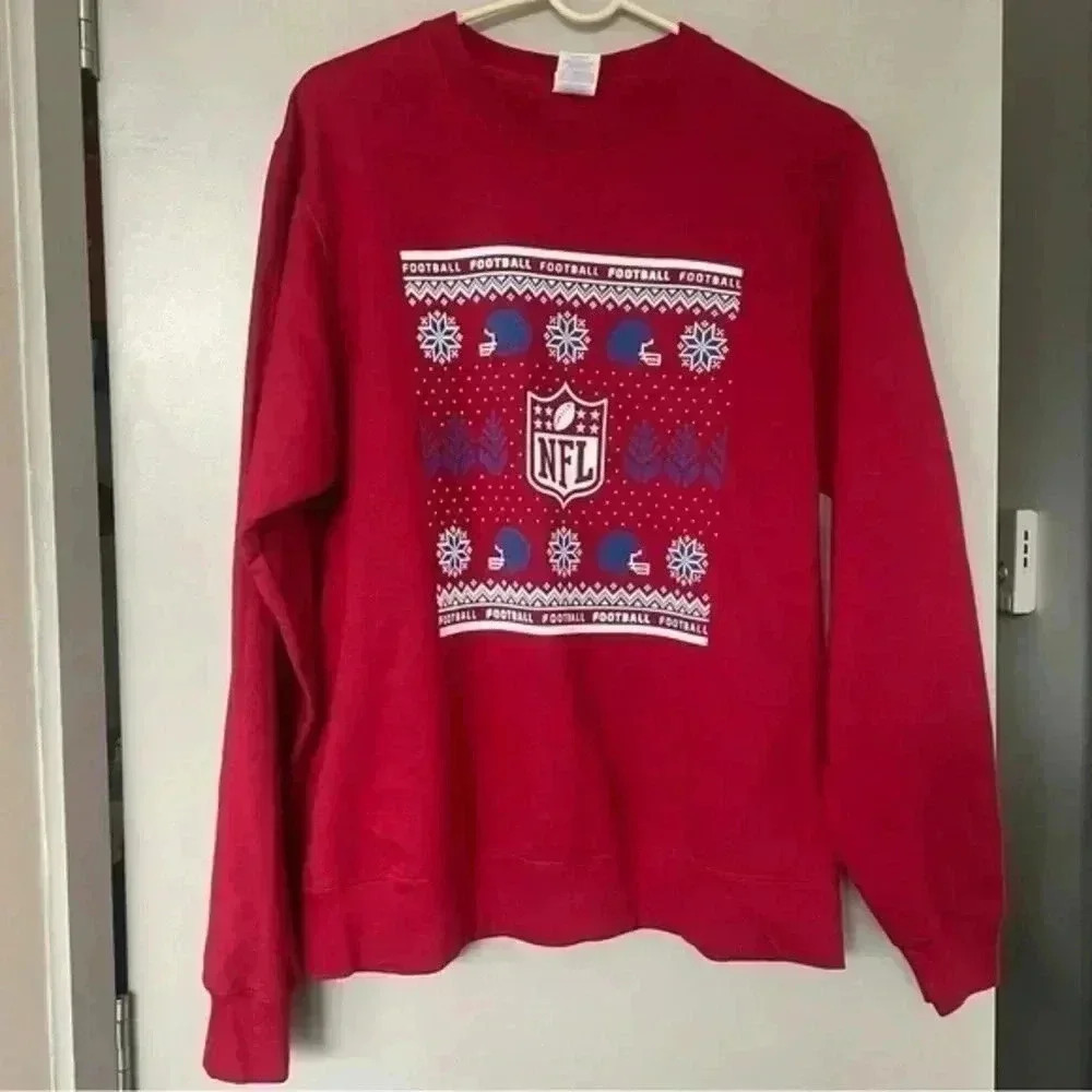 NFL Ugly Christmas Holiday Sweater in Red Medium
